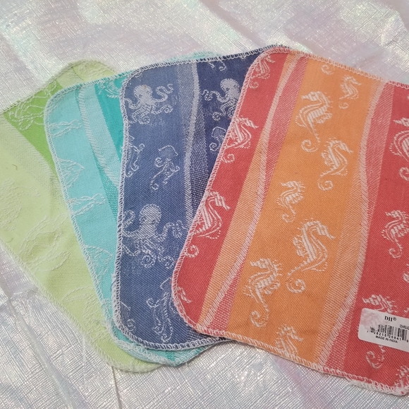 Set of 4 nautical cocktail napkins - Picture 1 of 1